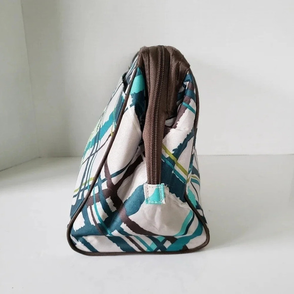 Thirty-One Sea Green Plaid Travel Toiletry  /Cosmetic Bag. - Picture 5 of 10